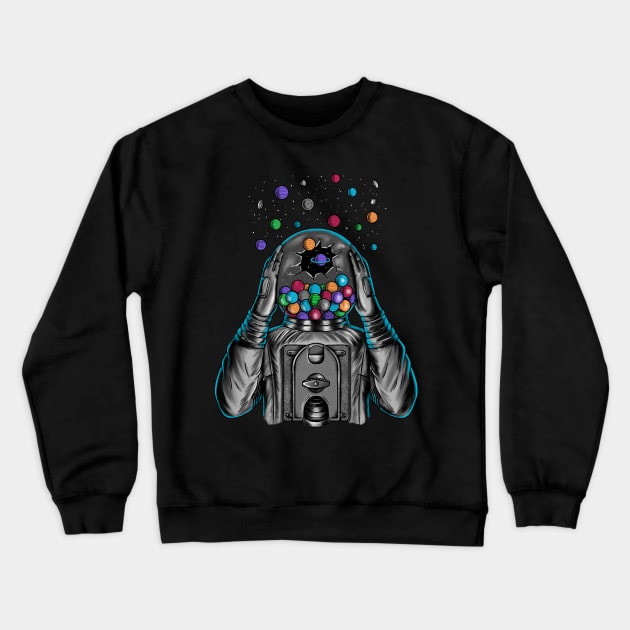 Astronaut Explotion Crewneck Sweatshirt by coffeeman